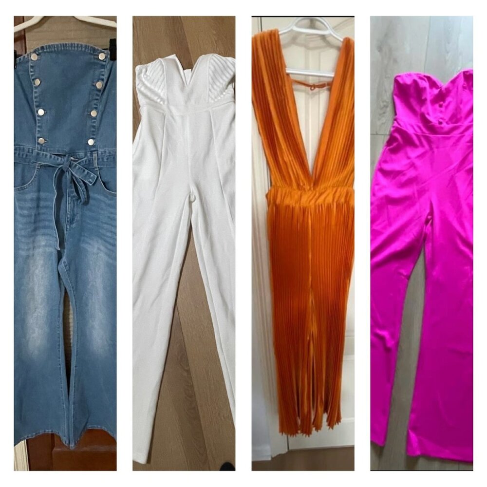 Bundle of 4 SHEIN Strapless Pant Jumpsuits
